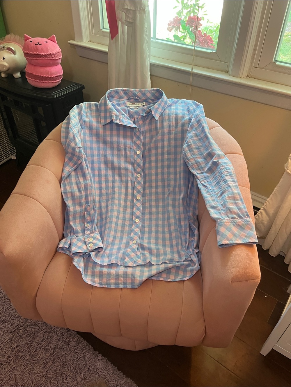 Vineyard Vines Pink and Blue Gingham Button-Down Shirt